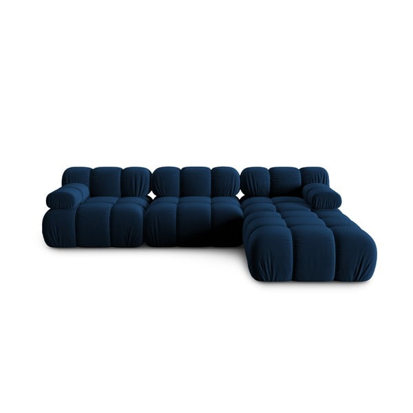 Zils samta stūra dīvāns Bellis – Micadoni Home
