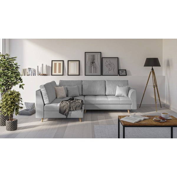 Pelēks stūra dīvāns (kreisais stūris) Ariella – Ropez-image-1