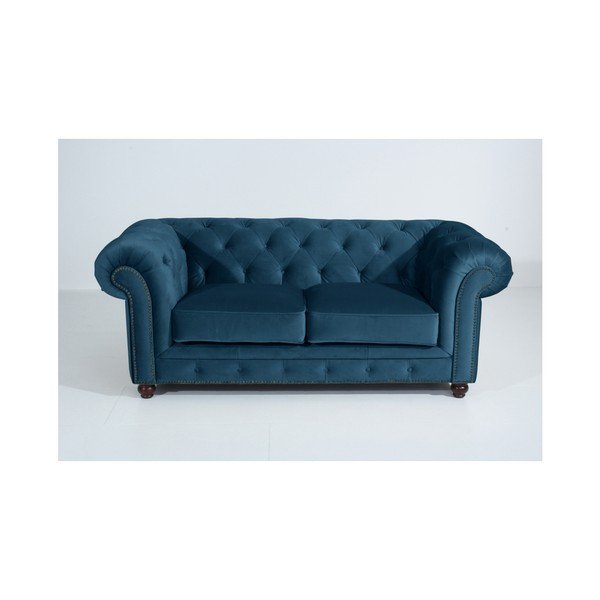 Zils dīvāns Max Winzer Orleans Velvet, 196 cm