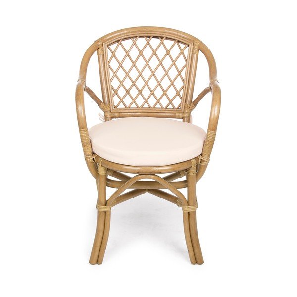 Dabīga toņa masīvkoka/rotangpalmas dārza krēsls Athina – Bizzotto-image-2