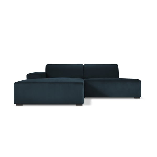 Tumši zils velveta stūra dīvāns Cosmopolitan Design Hobart, kreisais stūris