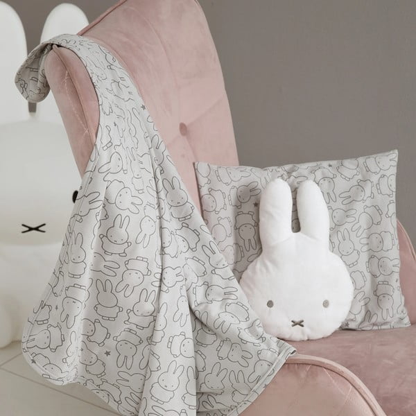 Pelēka kokvilnas bērnu sega 80x80 cm Miffy – Roba-image-3