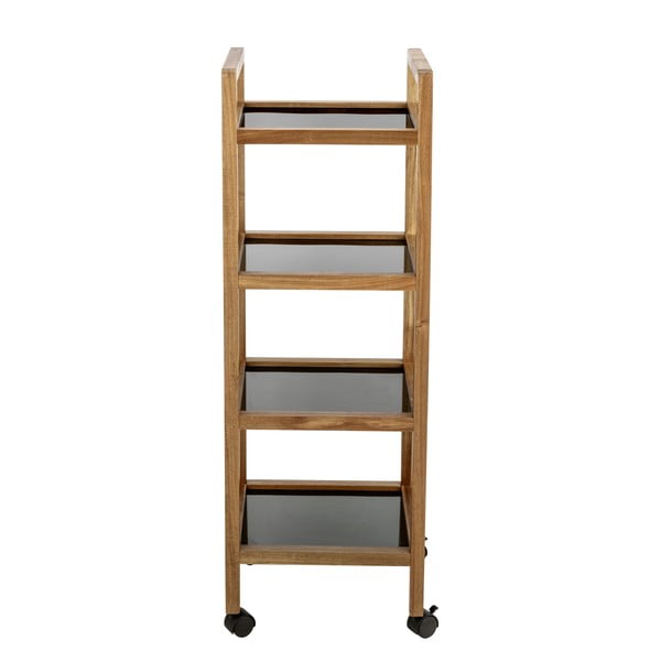 Melns/dabīga toņa akācijas masīvkoka vannas istabas plaukts 35x101,5 cm Fondi – Wenko-image-3