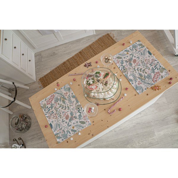 Ziemassvētku auduma galda paliktņi (2 gab.) 45x35 cm Pastel Christmas – Butter Kings-image-1