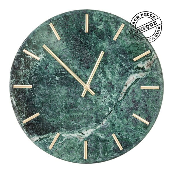Zaļš sienas pulkstenis ar marmora efektu Kare Design Desire