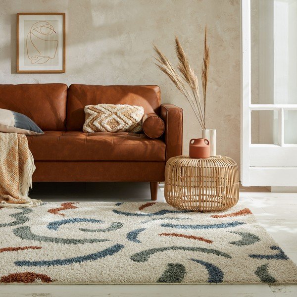 Krēmkrāsas paklājs 80x150 cm Squiggle – Flair Rugs-image-1