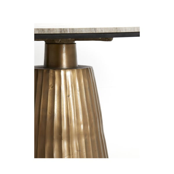 Bronzas krāsas/dabīga toņa apaļš ēdamgalds ar marmora imitācijas galda virsmu ø 100 cm Rianne – Light & Living-image-4