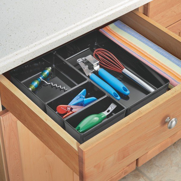 InterDesign Linus Grand, melns atvilktņu organizators, 30,5 x 30,5 cm-image-1