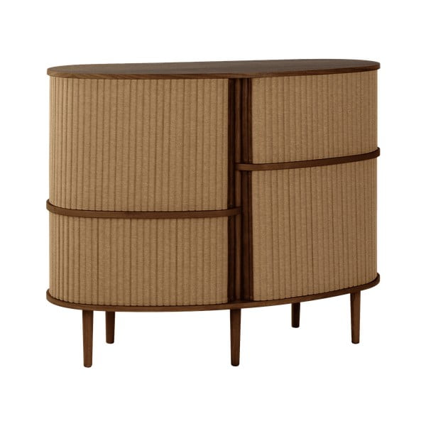 Brūns/gaiši brūns skapītis ar ozolkoka imitāciju un bīdāmām durvīm 120x100x50 cm Audacious – UMAGE-image-2