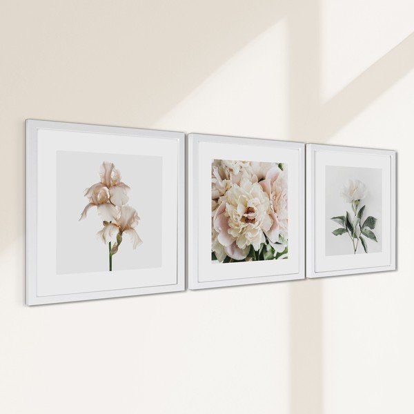 Drukātas gleznas (3 gab.) ar rāmi 30x30 cm Posy – Styler-image-3