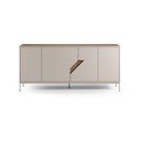 Krēmkrāsas/dabīga toņa kumode ar ozolkoka imitāciju 180x80x40 cm Lilou – Marckeric