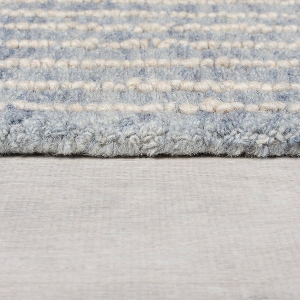 Gaiši zils ar rokām darināts vilnas paklājs 80x150 cm Memphis Wool – Flair Rugs-image-4