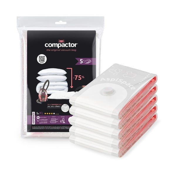 Vakuuma maisi apģērbam (5 gab.) Vacuum XL – Compactor