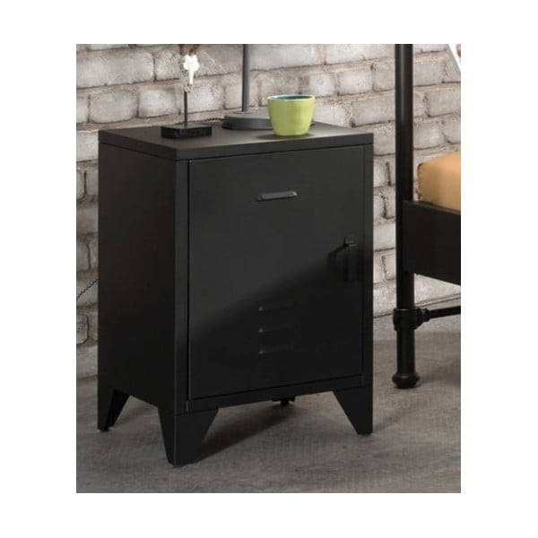 Melns metāla bērnu naktsskapītis BRONXX – Vipack-image-1