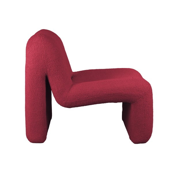 Sarkans/bordo atpūtas krēsls no buklē auduma Fuerza – Leitmotiv-image-1