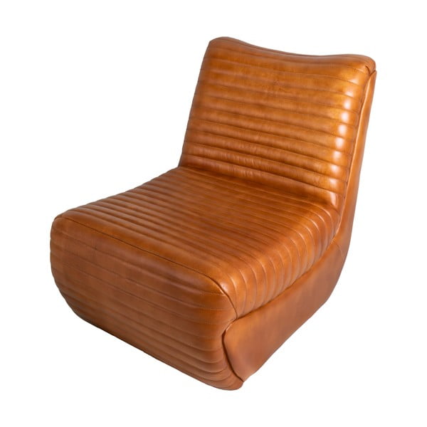 Konjakbrūns ādas atpūtas krēsls – Antic Line