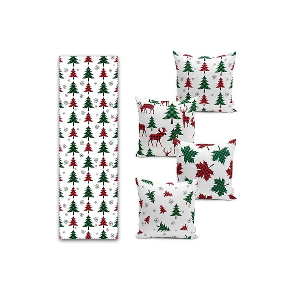 Spilvendrānas un galda celiņa komplekts (5 gab.) Tartan – Mila Home