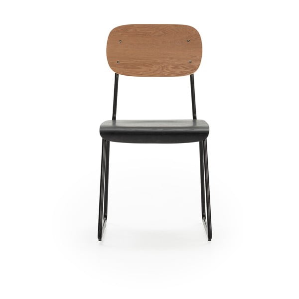 Melni/dabīga toņa pusdienu krēsli ar oškoka imitāciju (2 gab.) Aira – Marckeric-image-2