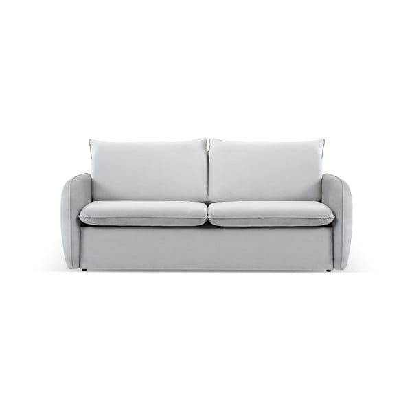 Gaiši pelēks samta izvelkamais dīvāns 194 cm Vienna – Cosmopolitan Design