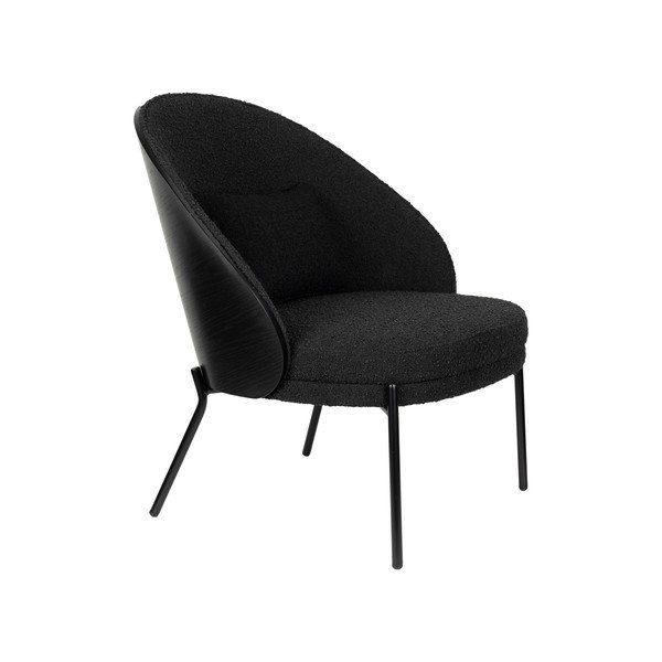 Melns atpūtas krēsls no buklē auduma Rodin – Dutchbone