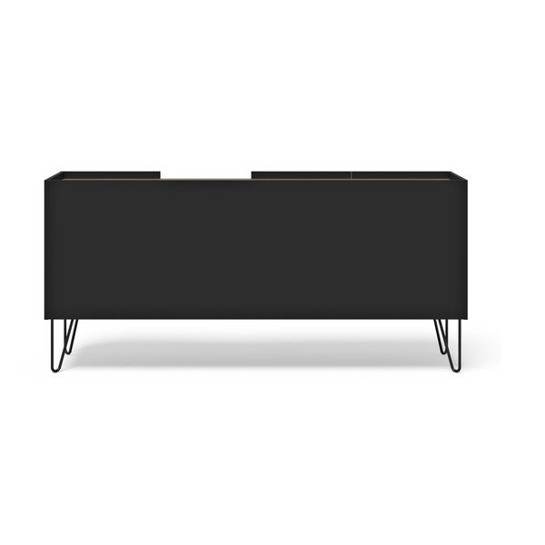 Melna/brūna zema kumode ar riekstkoka imitāciju 180x83 cm Nina – TemaHome-image-3