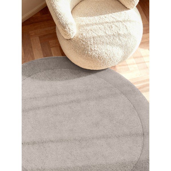 Pelēks ar rokām darināts apaļš paklājs no vilnas maisījuma ø 150 cm Kivi – Villeroy&Boch-image-2