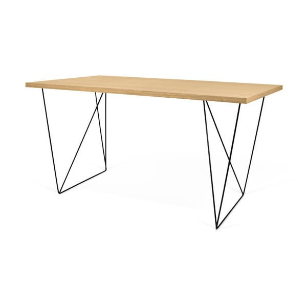 Ozolkoka rakstāmgalds ar melnām kājām TemaHome Flow, 140 x 75 cm-image-4