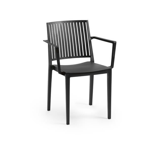 Melns plastmasas dārza krēsls Bars – Rojaplast