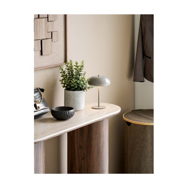 Pelēkbrūna metāla LED galda lampa (augstums 23 cm) Margate – House Nordic-image-1