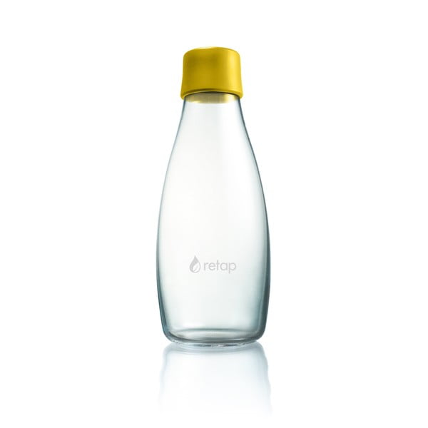 Tumši dzeltena stikla pudele ar mūža garantiju ReTap, 500 ml