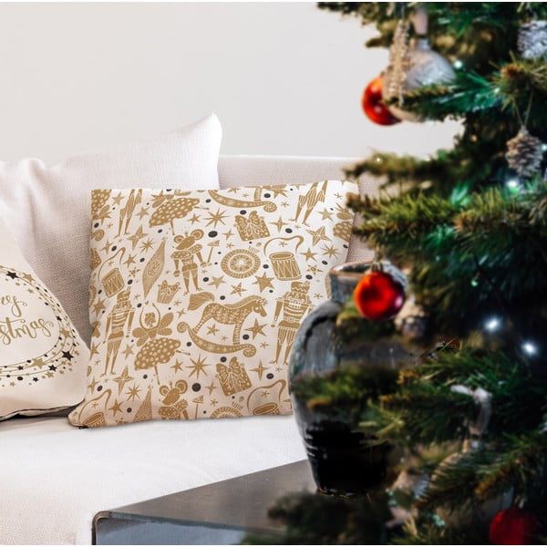 Spilvendrāna ar Ziemassvētku motīvu 45x45 cm Golden Nut Cracker – Butter Kings-image-2