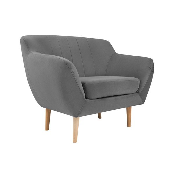 Pelēks samta atpūtas krēsls Mazzini Sofas Sardaigne-image-2