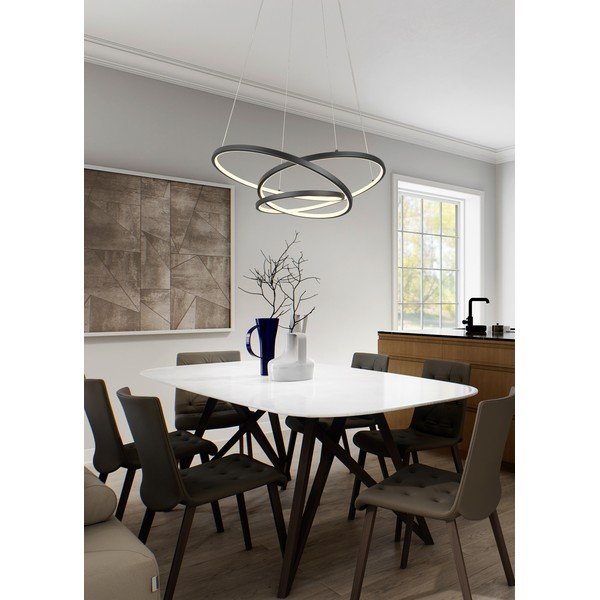 Matēti melna LED piekaramā lampa ar regulējamu spilgtumu Darvin – Trio-image-1