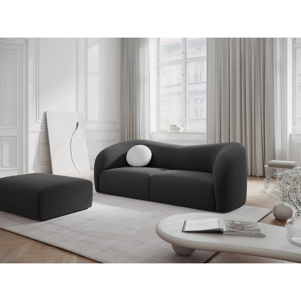 Pelēks samta dīvāns 197 cm Santi – Interieurs 86-image-1