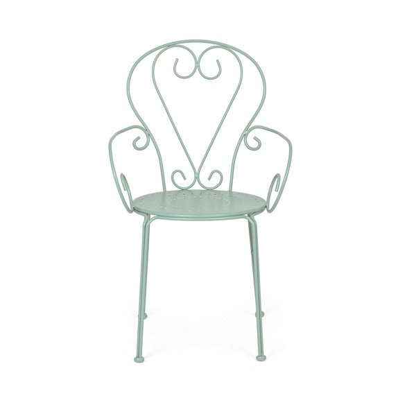 Piparmētru zaļš metāla dārza krēsls Etienne – Bizzotto-image-2