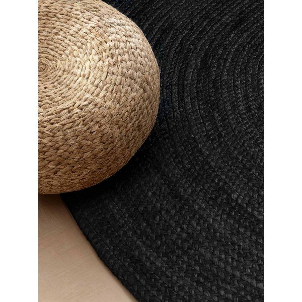 Melns divpusējs/ar rokām darināts džutas paklājs 160x230 cm Braided – Hanse Home-image-2