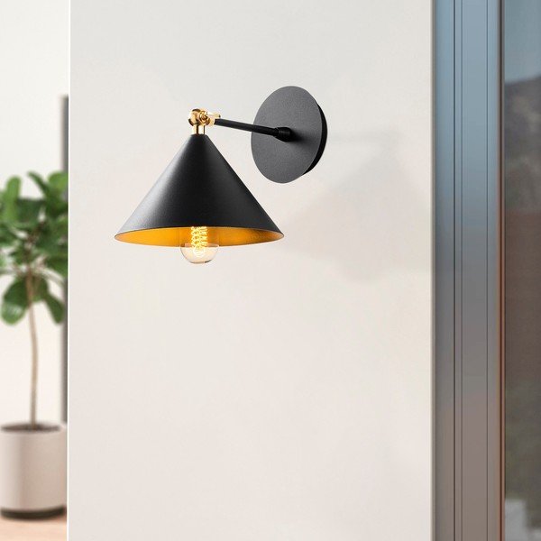 Melna sienas lampa Berceste – Opviq lights-image-1
