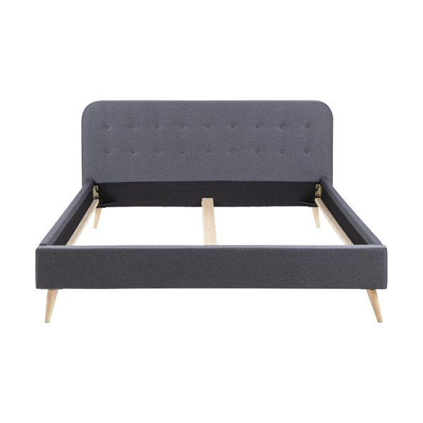 Pelēks polsterēts gultas rāmis Actona Alma, 180 x 200 cm-image-2