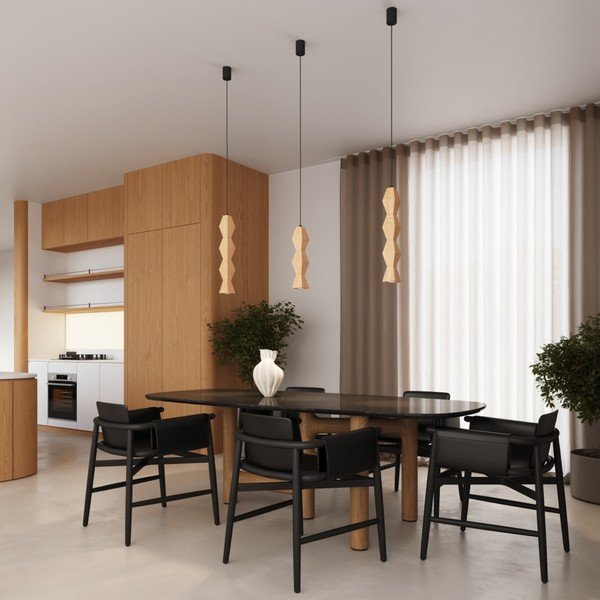 Dabīga toņa dižskābarža masīvkoka piekaramā lampa ø 8 cm Cubo – Sollux-image-2