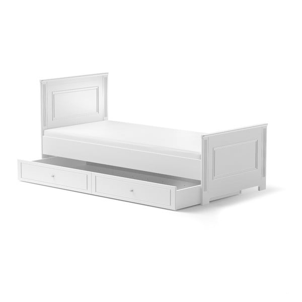 Balta bērnu gulta ar atvilktni BELLAMY Ines, 90 x 200 cm
