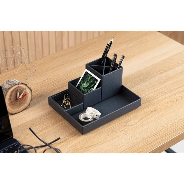Tumši pelēks rakstāmgalda organizators ar 4 nodalījumiem Bigso Box Of Sweden Lena-image-3