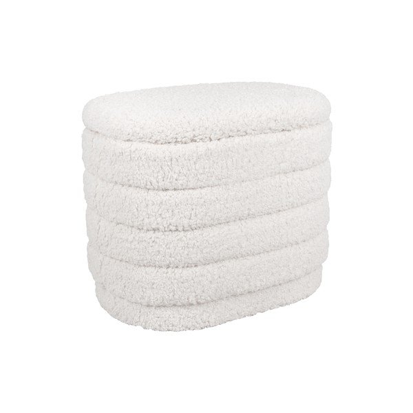 Balts ovāls pufs ar uzglabāšanas vietu Leitmotiv Cuddly-image-4