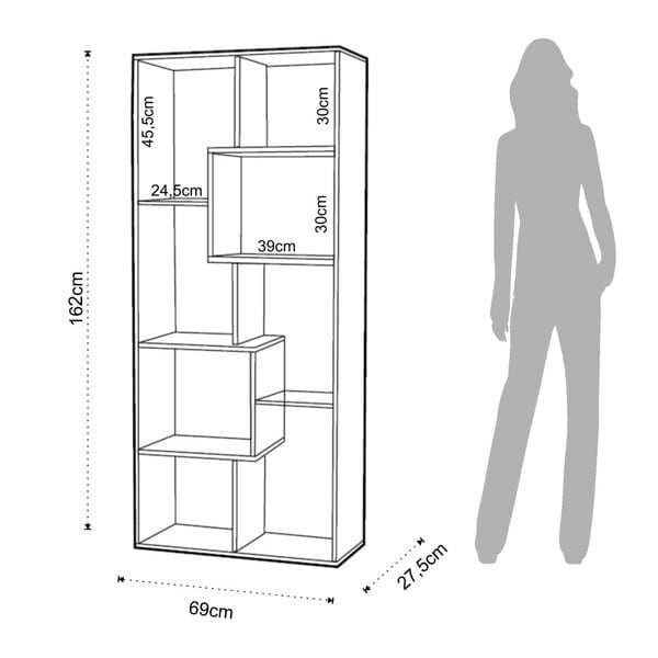 Grāmatu skapis Tomasucci Random Andrea, 160 x 69 x 27,5 cm-image-4