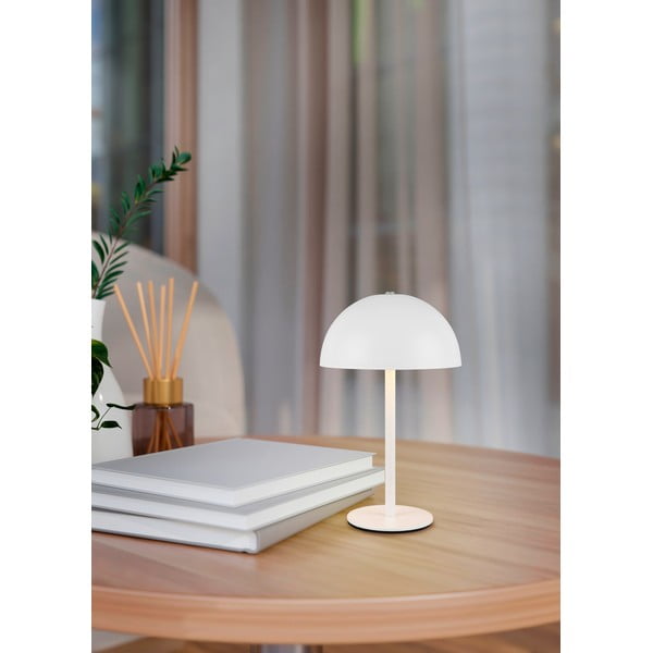 Matēti balta LED galda lampa ar metāla abažūru (augstums 21 cm) Munoz – Trio-image-1