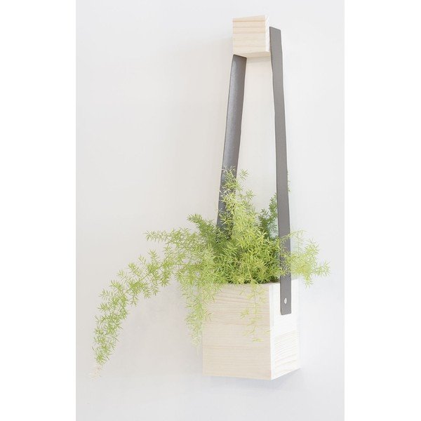 Egles koka puķu pods ar pelēku piekaramo siksnu Surdic Colgantes, 17 x 62 cm-image-1