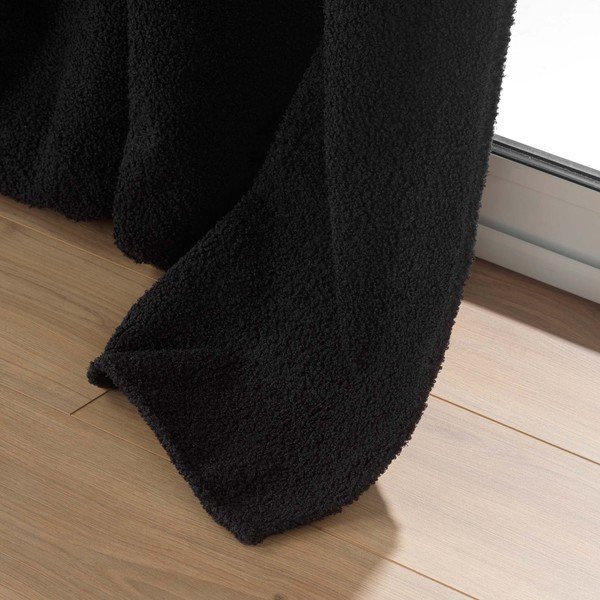 Melns buklē aizkars 140x240 cm Wooly – douceur d'intérieur-image-4