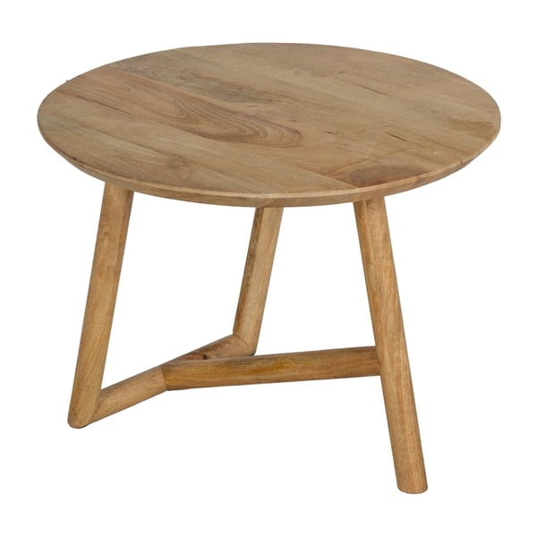 Dabīga toņa mango masīvkoka apaļš žurnālgaldiņš ø 60 cm Mao – Ixia