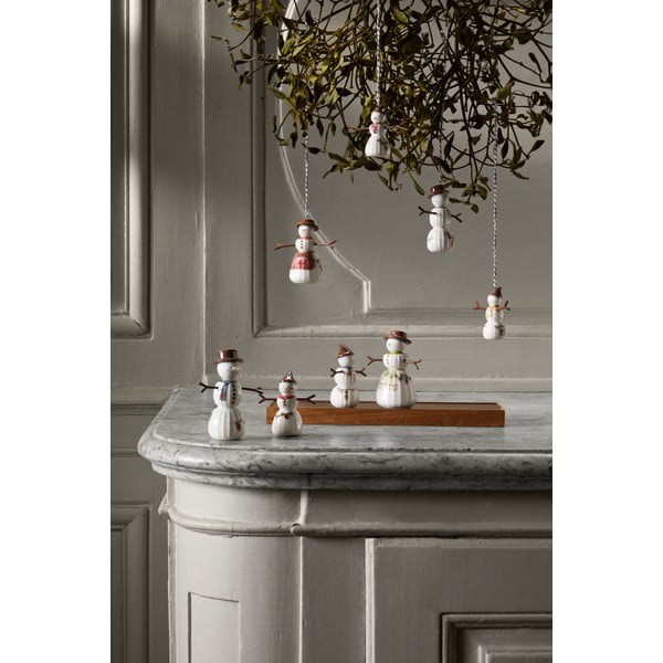 Porcelāna ar rokām apgleznots Ziemassvētku eglītes rotājums ø 4 cm Hammershøi Snowman – Kähler Design-image-3