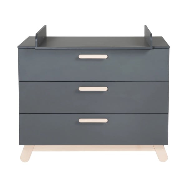 Antracīta pelēka zema bērnu kumode 117x103 cm Jara – Roba-image-3