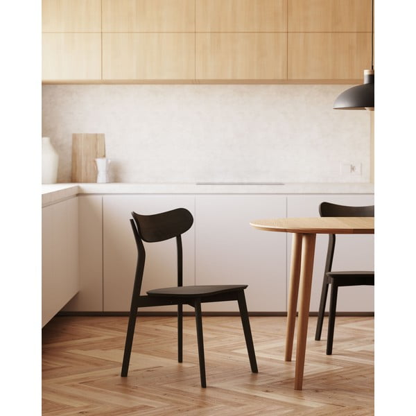 Brūni pusdienu krēsli ar ozolkoka imitāciju (2 gab.) Safina – Kave Home-image-1